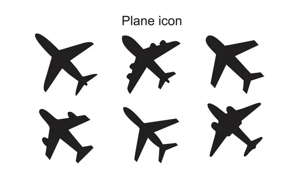 Szablon Ikony Samolotu Czarny Kolor Edytowalny Symbol Ikony Samolotu Płaska — Wektor stockowy