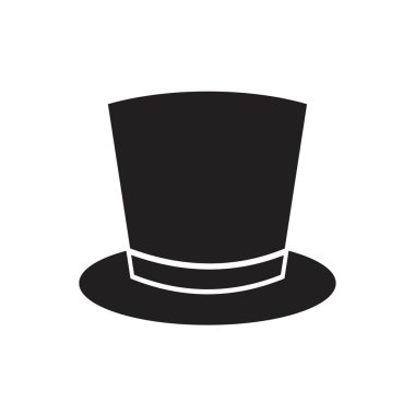 Şapka simgesi şablonu siyah renk düzenlenebilir. Grafik ve web tasarımı için şapka simgesi düz vektör çizimi.