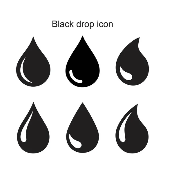 Zwarte Drop Pictogram Sjabloon Zwarte Kleur Bewerkbaar Zwarte Drop Symbool — Stockvector