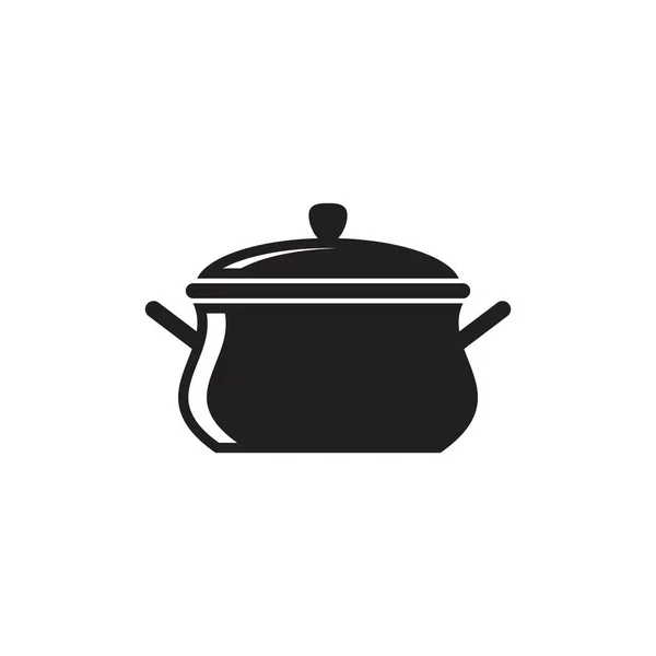 Поваренная Сковорода Имеет Черный Съедобный Цвет Символ Кухонной Сковороды Плоская — стоковый вектор