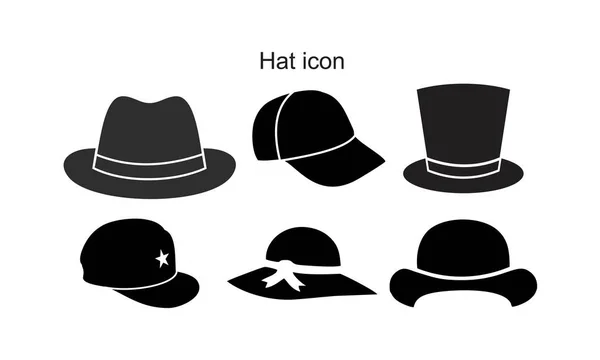 Modèle Icône Chapeau Couleur Noire Modifiable Symbole Icône Chapeau Illustration — Image vectorielle