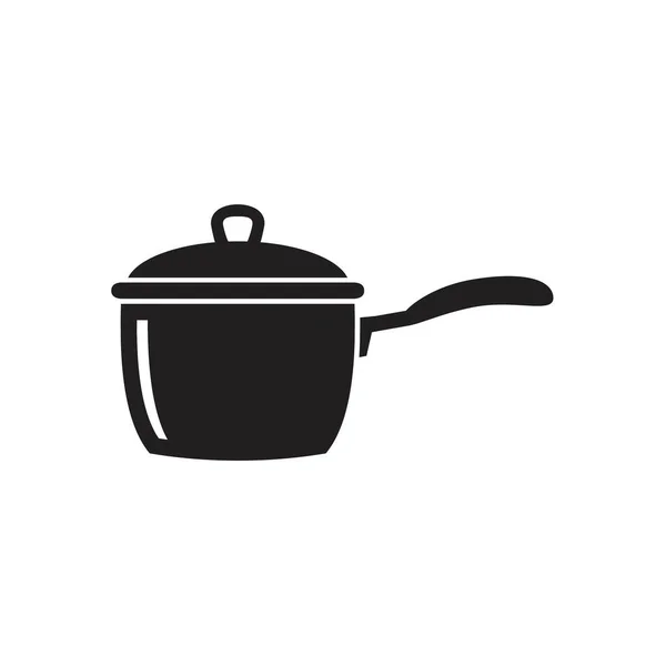 Coocking Pan Ikon Sablon Fekete Színű Szerkeszthető Főzőserpenyő Ikon Szimbólum — Stock Vector