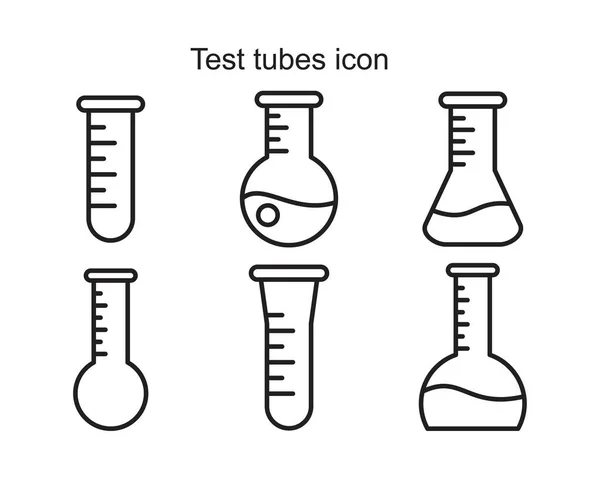 Test Csövek Ikon Sablon Fekete Színű Szerkeszthető Tesztcsövek Ikon Szimbólum — Stock Vector