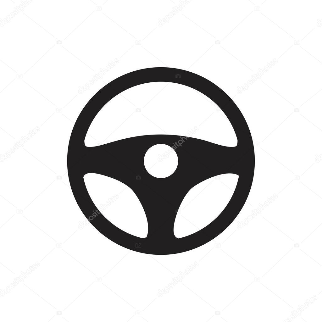 Steering wheel icon template black color editable. Steering wheel icon symbol Flat vector illustration for graphic and web design.