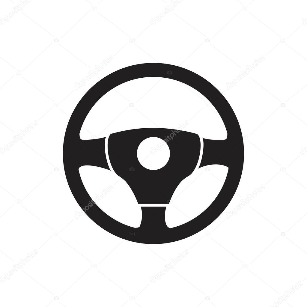 Steering wheel icon template black color editable. Steering wheel icon symbol Flat vector illustration for graphic and web design.