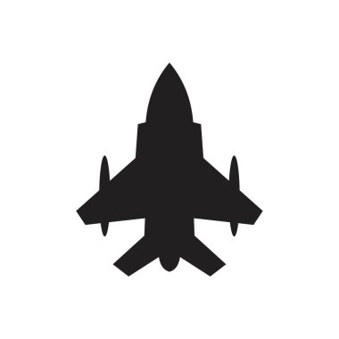 Jet uçak simgesi siyah renk düzenleme şablonu. grafik ve web tasarımı için düz vektör çizimi.