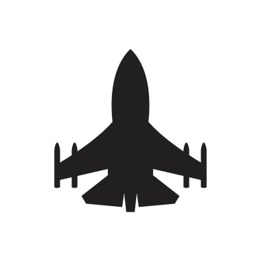 Jet uçak simgesi siyah renk düzenleme şablonu. grafik ve web tasarımı için düz vektör çizimi.