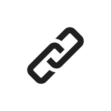 bağlantı simgesi şablonu siyah renk düzenlenebilir. Grafik ve web tasarımı için bağlantı simgesi düz vektör çizimi.