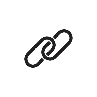 bağlantı simgesi şablonu siyah renk düzenlenebilir. Grafik ve web tasarımı için bağlantı simgesi düz vektör çizimi.