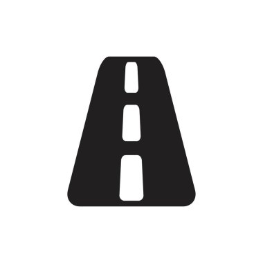 Yol simgesi şablonu siyah renk düzenlenebilir. Grafik ve web tasarımı için Düz vektör çizimi simgesi.