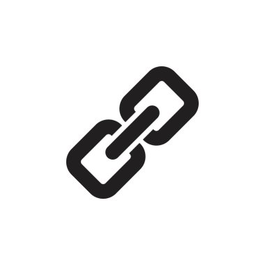 bağlantı simgesi şablonu siyah renk düzenlenebilir. Grafik ve web tasarımı için bağlantı simgesi düz vektör çizimi.