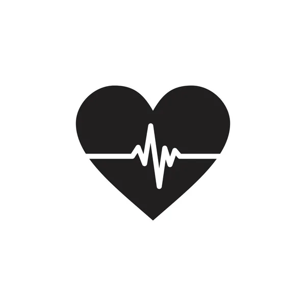 Coração Cardiograma Ícone Modelo Cor Preta Editável Coração Símbolo Ícone — Vetor de Stock