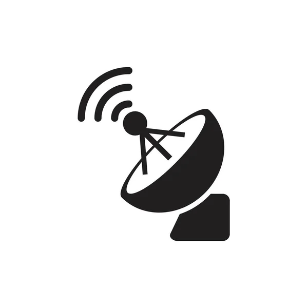 Шаблон Иконки Спутниковой Антенны Черный Цвет Редактируется Символ Иконки Спутниковой — стоковый вектор