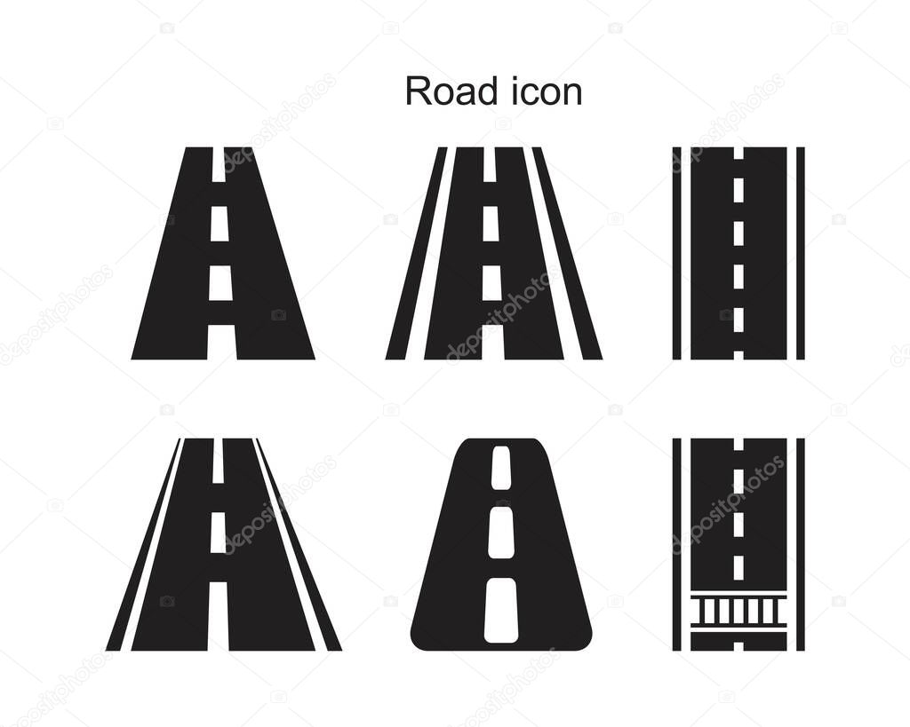 Road icon template black color editable. Road icon symbol Flat vector illustration for graphic and web design.