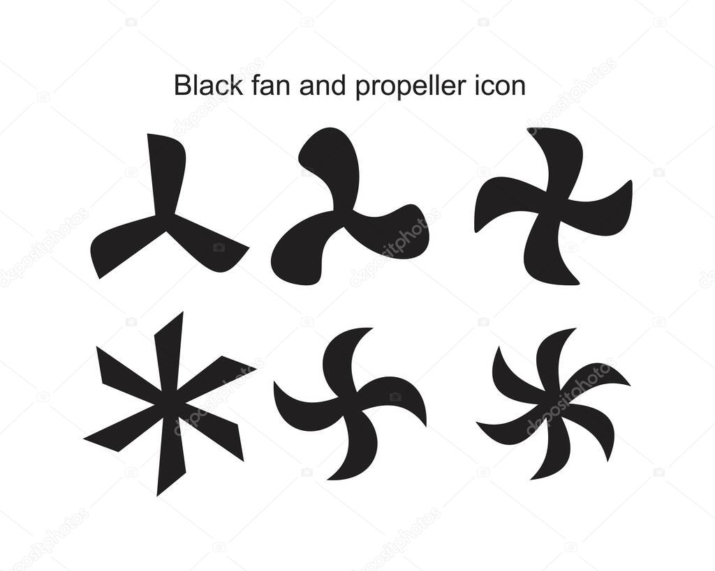 black fan and propeller icon template black color editable. black fan and propeller icon symbol Flat vector illustration for graphic and web design.