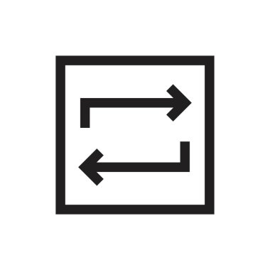 Değiştirme simgesi şablonu siyah renk düzenlenebilir. Grafik ve web tasarımı için ikame simgesi sembolü Düz vektör çizimi.