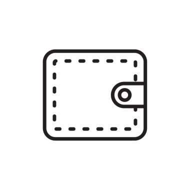 Cüzdan vektör şablonu siyah renk düzenlenebilir. Grafik ve web tasarımı için cüzdan vektör simgesi düz vektör çizimi.