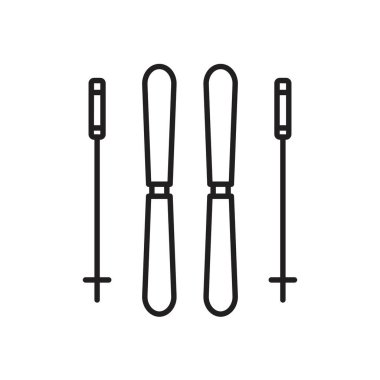 Kayak simgesi siyah renk düzenleme şablonu. Grafik ve web tasarımı için Kayak simgesi sembolü Düz vektör çizimi.