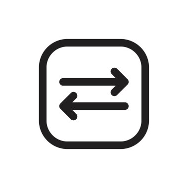 Değiştirme simgesi şablonu siyah renk düzenlenebilir. Grafik ve web tasarımı için ikame simgesi sembolü Düz vektör çizimi.