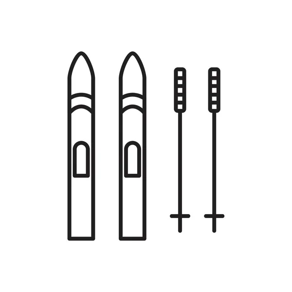 Skisymbolvorlage Schwarz Farbig Editierbar Skisymbol Symbol Flache Vektorillustration Für Grafik — Stockvektor