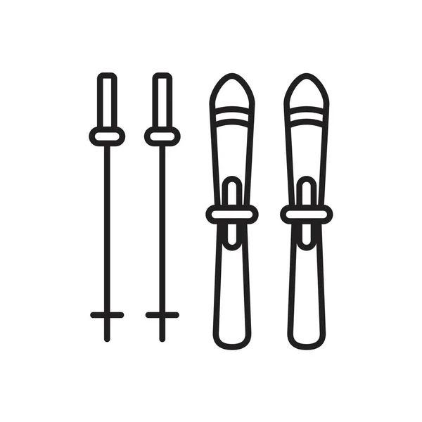 Skis Icon Template Black Color Editable Skis Icon Symbol Flat — Stock Vector