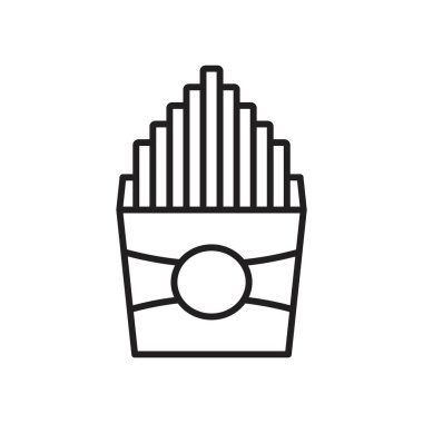 Fransız kızartması simgesi siyah renkli düzenlenebilir şablon. Fransız Fries simgesi grafik ve web tasarımı için düz vektör çizimi.