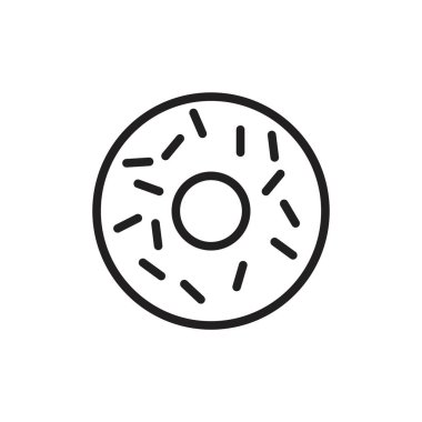 Çörek simgesi siyah renk düzenlenebilir şablon. Grafik ve web tasarımı için Çörek simgesi düz vektör çizimi.