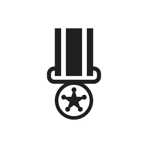 Шаблон Значка Медалі Чорного Кольору Який Можна Редагувати Символ Медалі — стоковий вектор