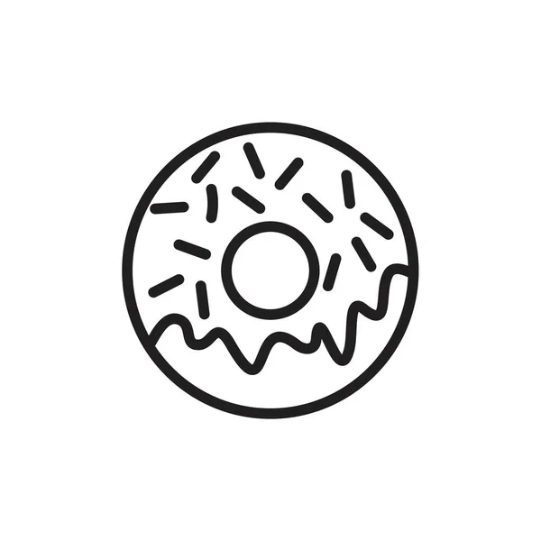 Шаблон Значка Пончики Черный Цвет Редактируется Символ Значок Пончики Плоская — стоковый вектор