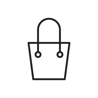 Taşıma çantası simgesi şablonu siyah renk düzenlenebilir. Grafik ve web tasarımı için çanta simgesi düz vektör çizimi.