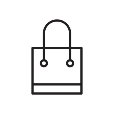 Taşıma çantası simgesi şablonu siyah renk düzenlenebilir. Grafik ve web tasarımı için çanta simgesi düz vektör çizimi.