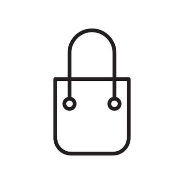 Taşıma çantası simgesi şablonu siyah renk düzenlenebilir. Grafik ve web tasarımı için çanta simgesi düz vektör çizimi.