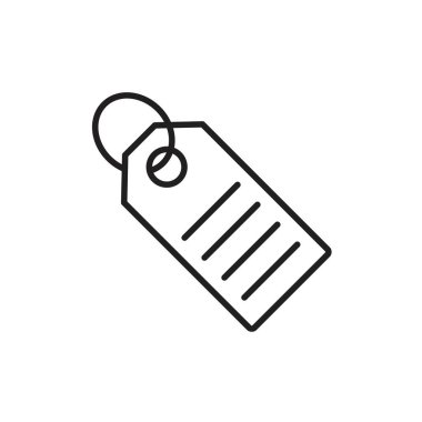 Simge şablonu siyah renk düzenlenebilir. Grafik ve web tasarımı için etiket simgesi düz vektör çizimi.