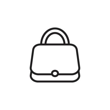 El çantası simgesi şablonu siyah renkli düzenlenebilir. Grafik ve web tasarımı için el çantası simgesi düz vektör çizimi.