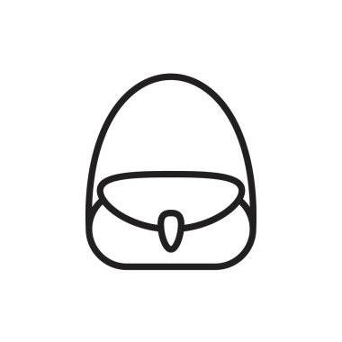 El çantası simgesi şablonu siyah renkli düzenlenebilir. Grafik ve web tasarımı için el çantası simgesi düz vektör çizimi.