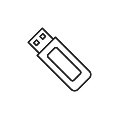 Flashdisk simgesi siyah renk düzenlenebilir şablon. Grafik ve web tasarımı için Flashdisk simgesi düz vektör çizimi.