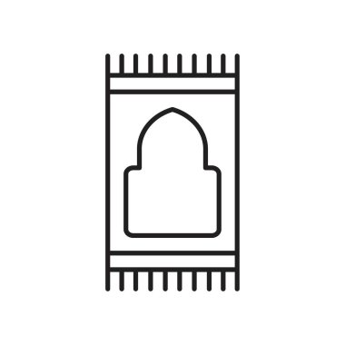 Dua ikonu siyah renkli düzenlenebilir şablon çizer. Grafik ve web tasarımı için duacı halı simgesi Düz vektör çizimi.