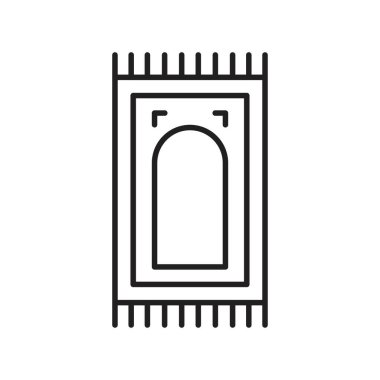 Dua ikonu siyah renkli düzenlenebilir şablon çizer. Grafik ve web tasarımı için duacı halı simgesi Düz vektör çizimi.