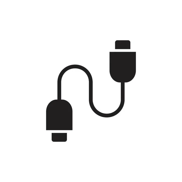 Vorlage Für Usb Kabelsymbole Schwarz Bearbeitbar Symbolsymbol Für Usb Kabel — Stockvektor