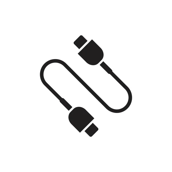 Plantilla Icono Cable Usb Color Negro Editable Símbolo Icono Cable — Vector de stock