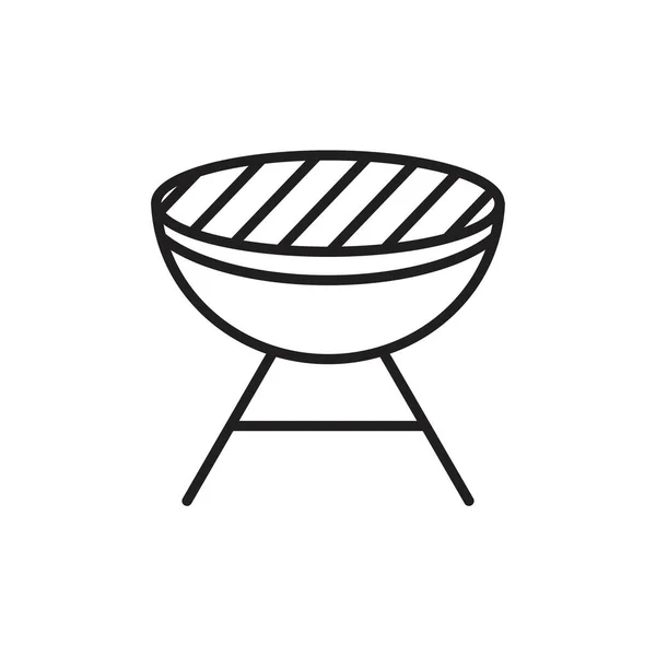 Templat Ikon Barbeque Warna Hitam Dapat Disunting Simbol Ikon Barbeque - Stok Vektor