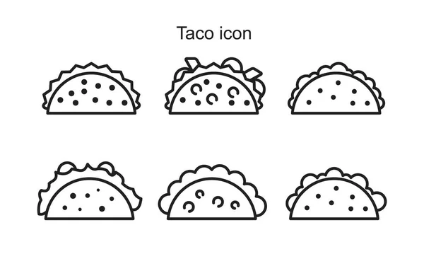 Taco Icon Template Schwarze Farbe Editierbar Taco Symbol Flache Vektorillustration — Stockvektor