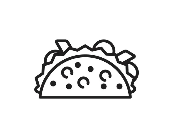Modèle Icône Taco Couleur Noire Modifiable Symbole Icône Taco Illustration — Image vectorielle