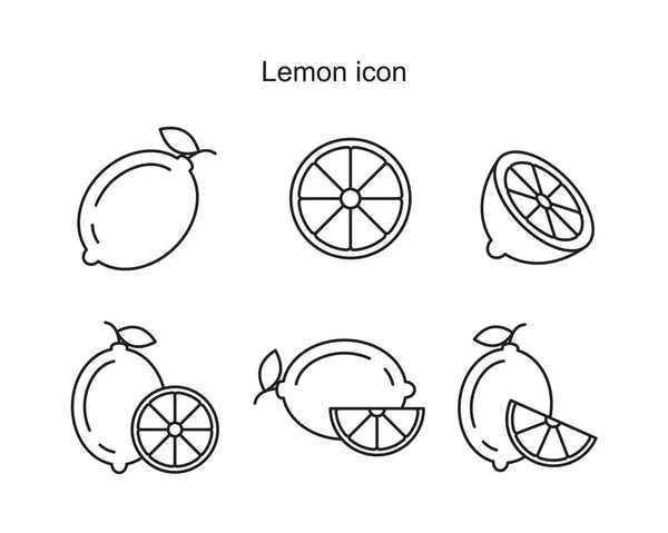Citron Ikon Mall Svart Färg Redigerbar Citron Ikon Symbol Platt — Stock vektor