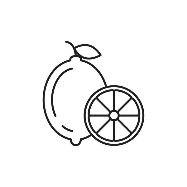 Шаблон Значка Лимона Черный Цвет Редактируется Символ Лимона Плоская Векторная — стоковый вектор