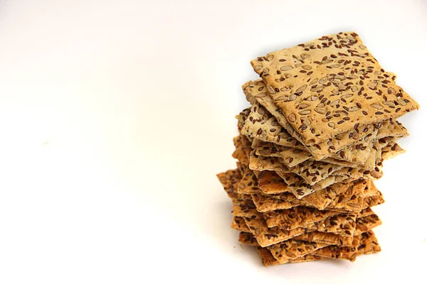 Nutrição Adequada Uma Pilha Biscoitos Cereais — Fotografia de Stock
