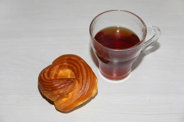 Чашка Чая Печеньем — стоковое фото