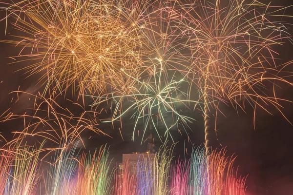 Beautiful fireworks in New Year celebration time 2020 at Bangkok Thailand