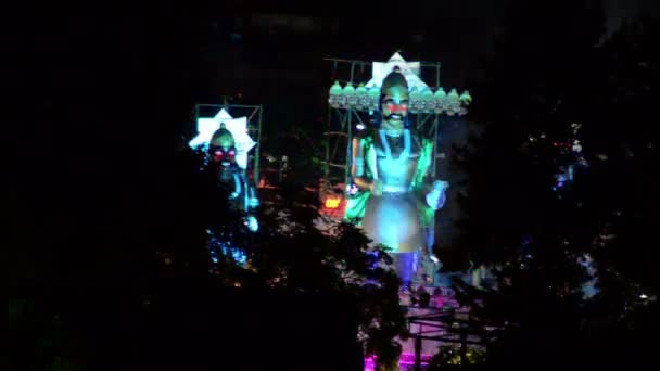 Mid Close Shot Disparar Ravana Dusshera Índia — Vídeo de Stock