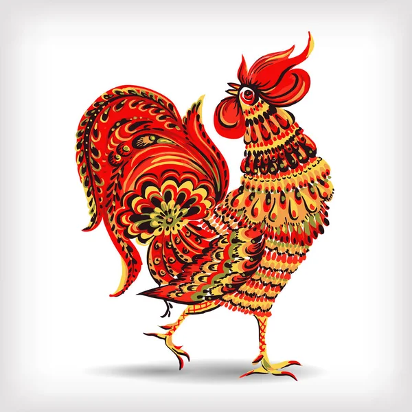 Pollo decorativo brillante . — Vector de stock